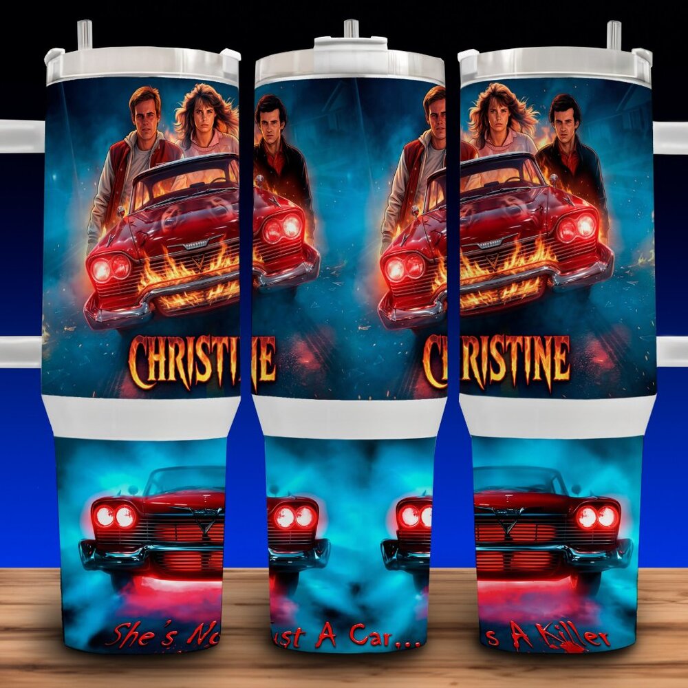 40oz Christine 80s Killer Car Horror Movie Cup Mug Tumbler
